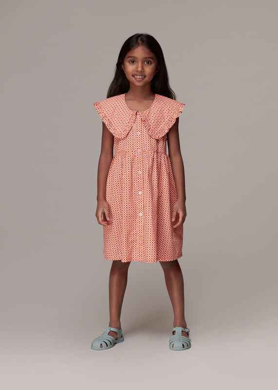 Ditsy Square Nova Collar Dress