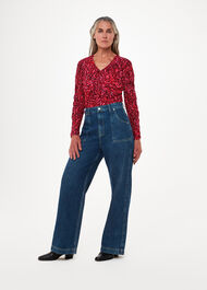 Waving Leopard Gathered Top