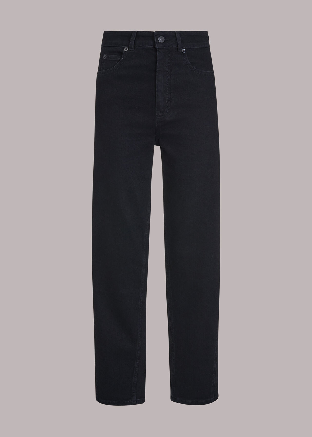 Black Long Stretch Barrel Leg Jean | WHISTLES | Whistles US