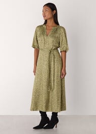 Petite Leopard Viscose Midi Dress