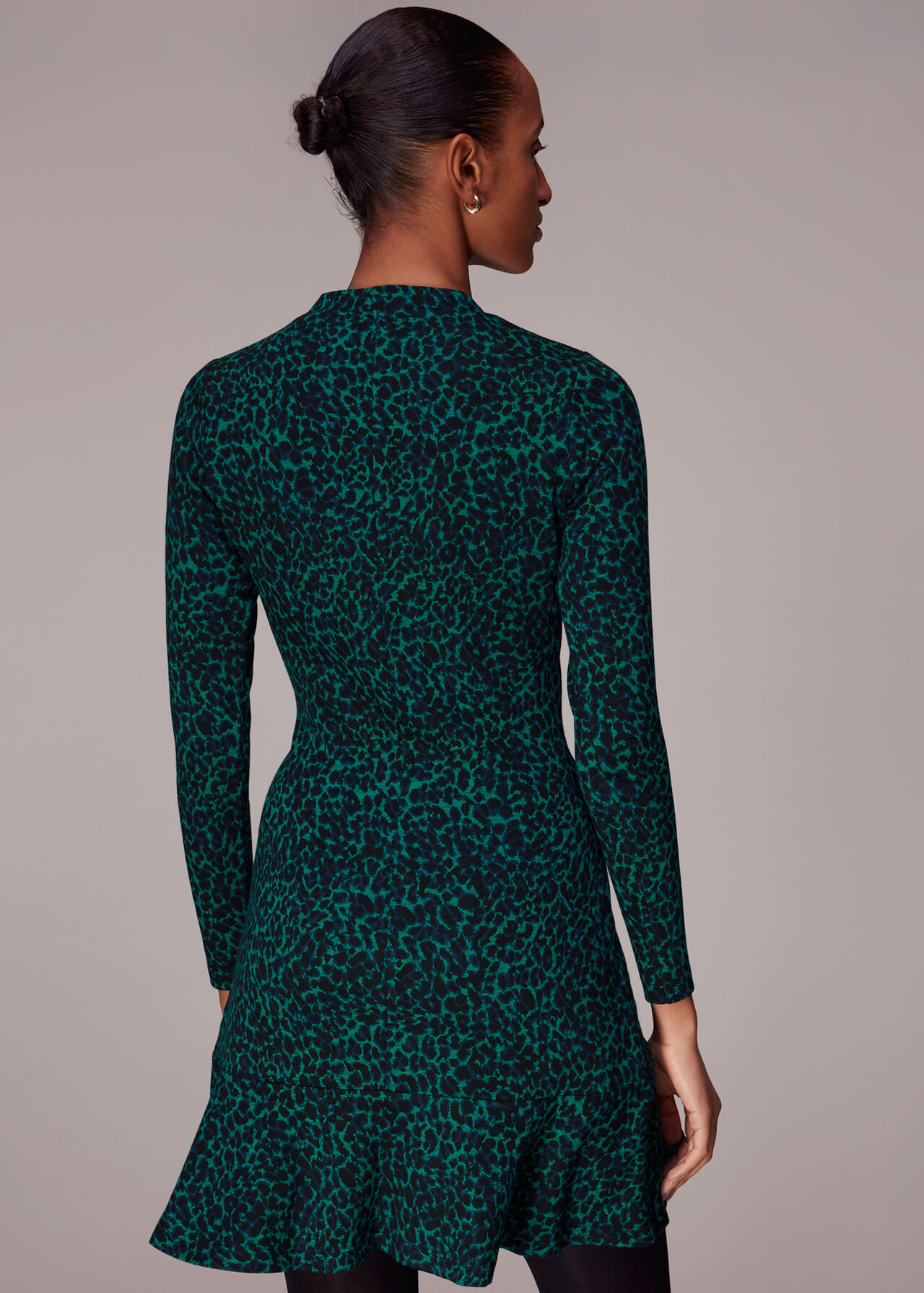 Forest Leopard Jacquard Dress