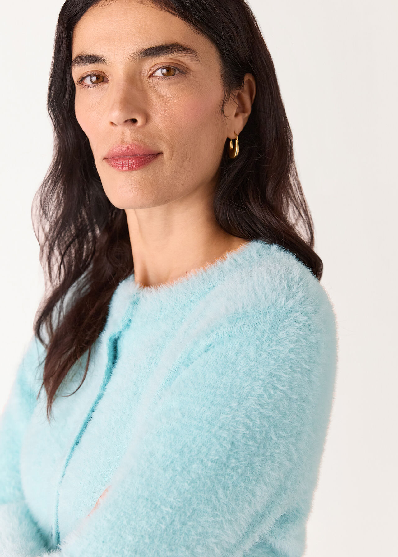 Isla Cropped Fluffy Cardigan
