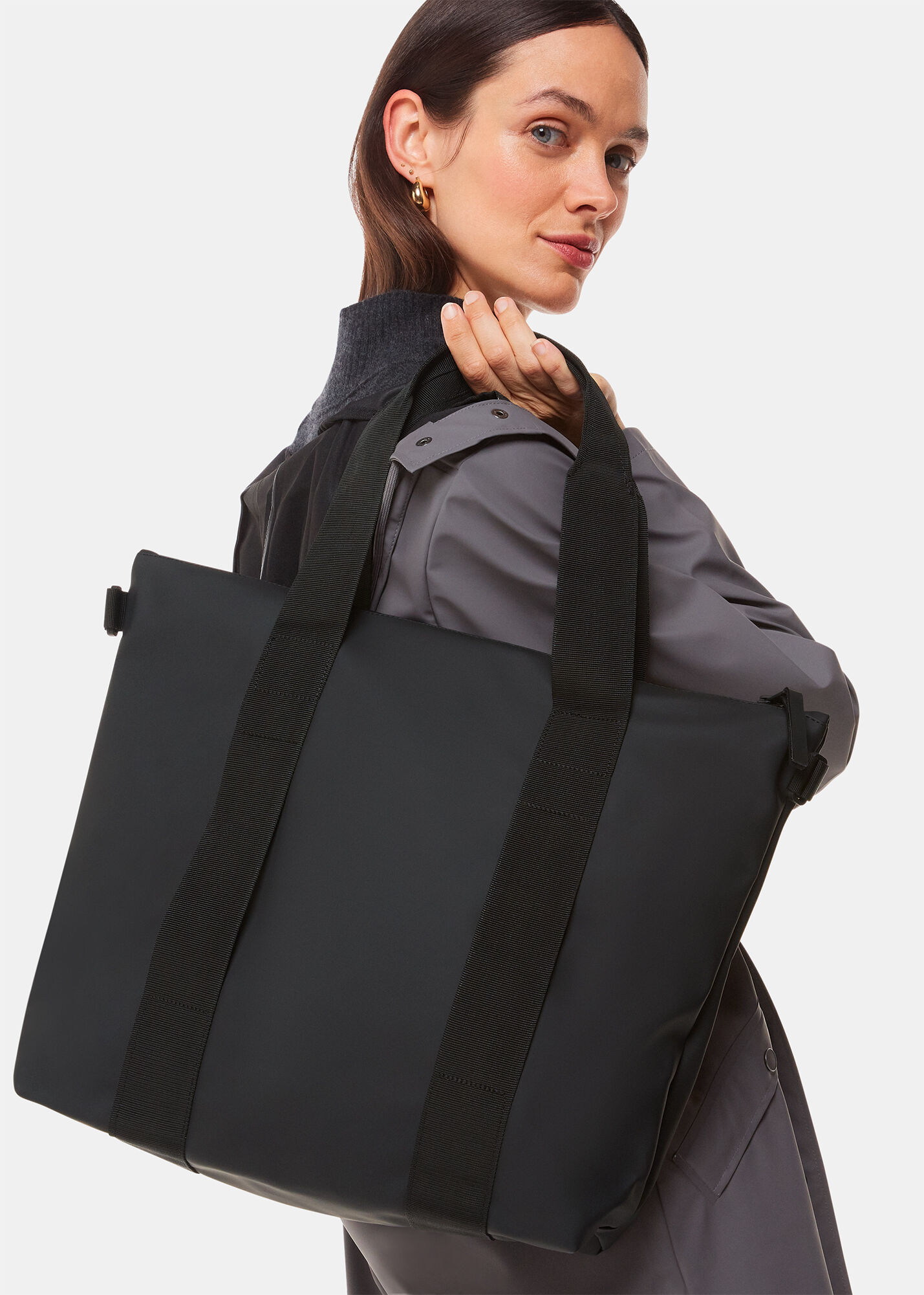 トートバッグ Tote Bag Mini W3 Shopper Bag - RAINS - Synthetic - Black Rains® Tote Bag Mini in Black for $95 | Free Shipping