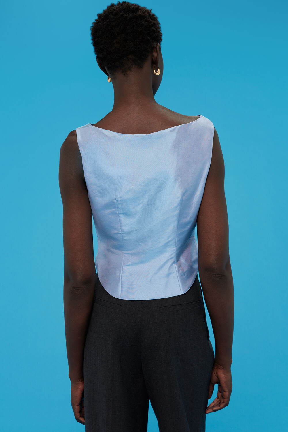 Taffeta Silk Off Shoulder Top