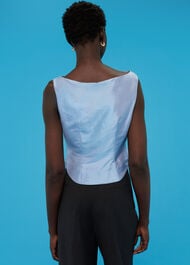 Taffeta Silk Off Shoulder Top