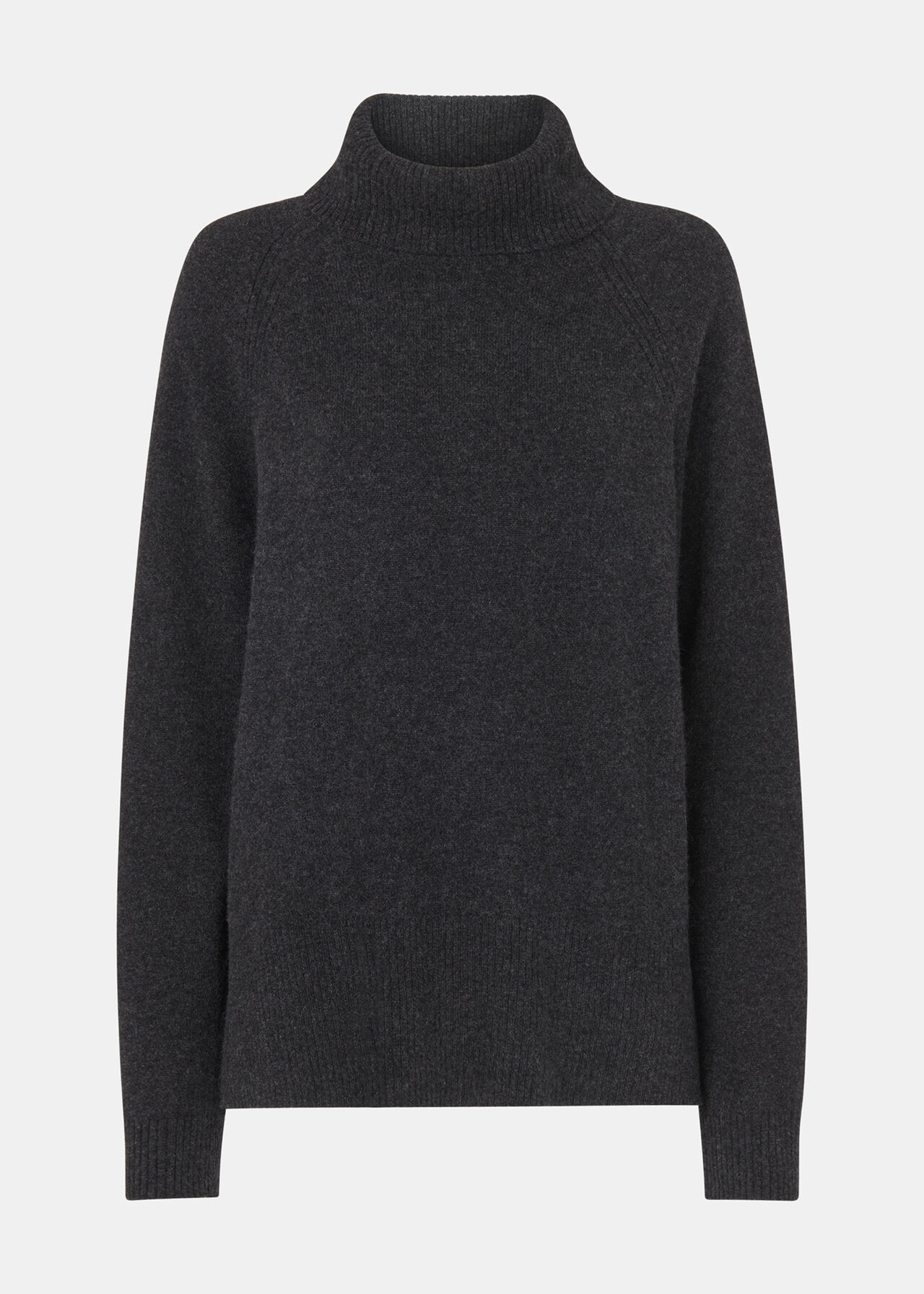 Dark Grey Cashmere Roll Neck Jumper | Whistles