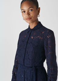 Oliviana Lace Midi Dress Navy