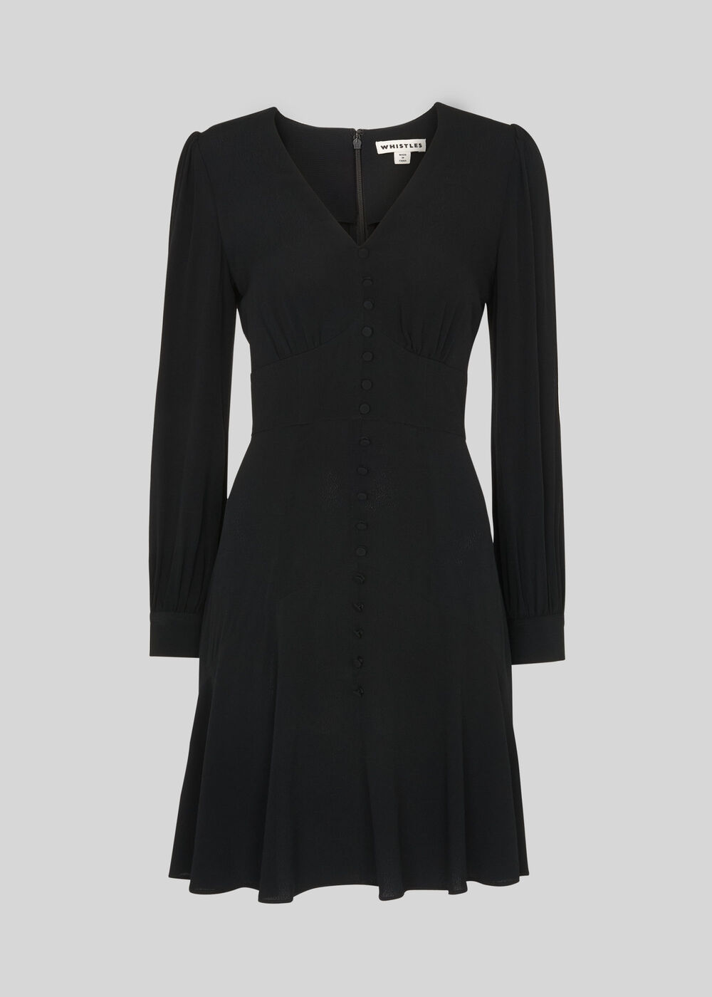Short Button Through Dress Black