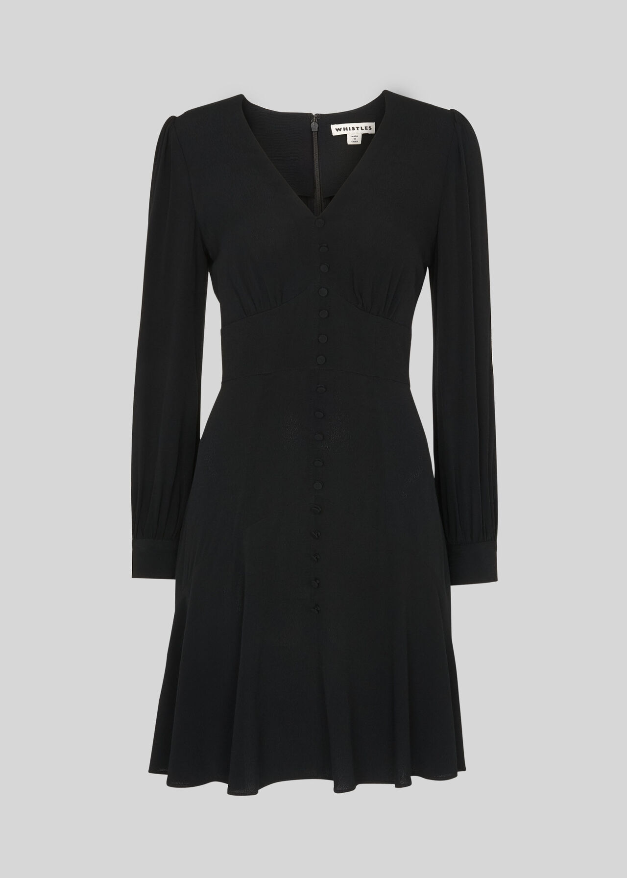 Black Short Button Through Dress | WHISTLES