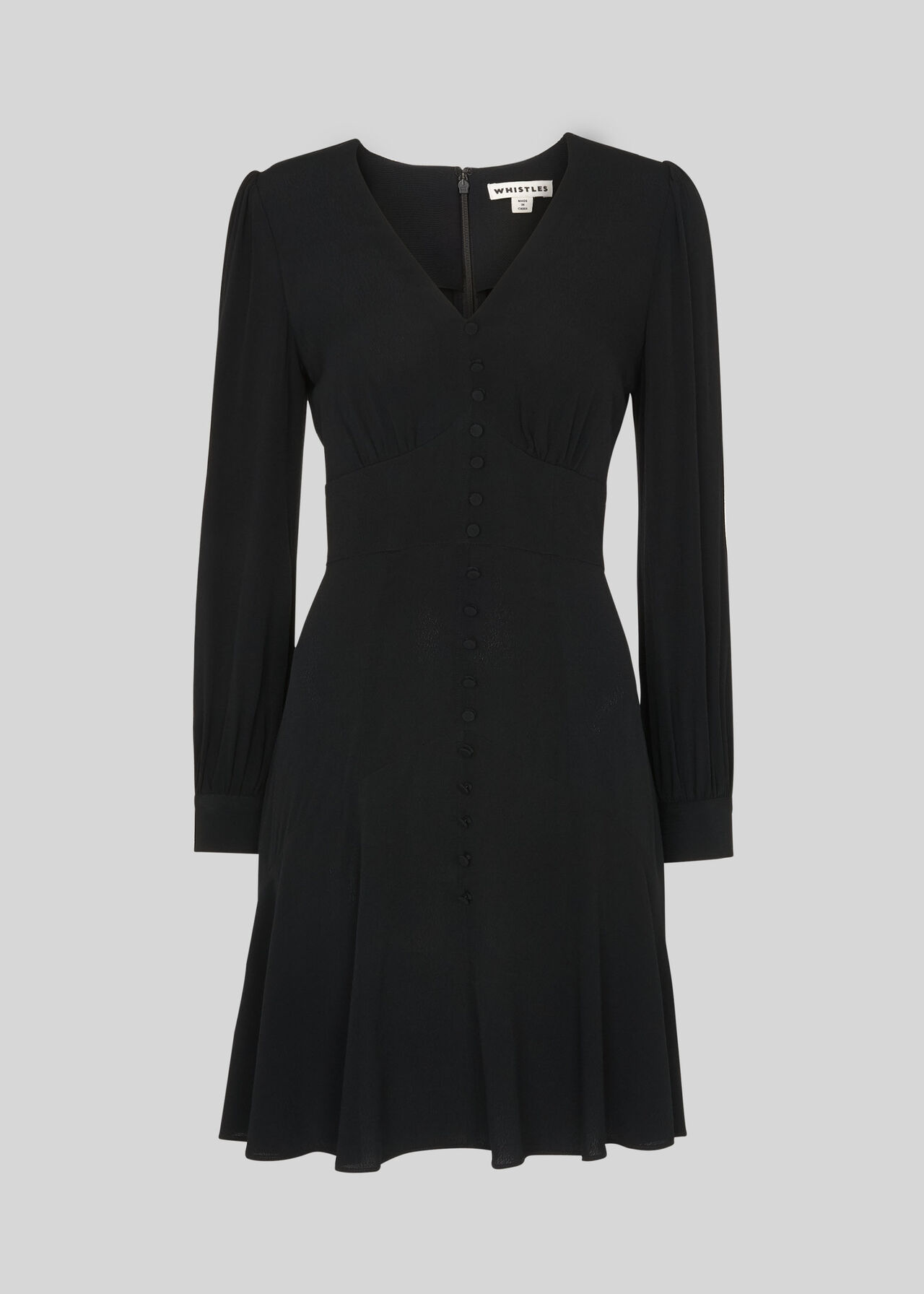 Short Button Through Dress Black