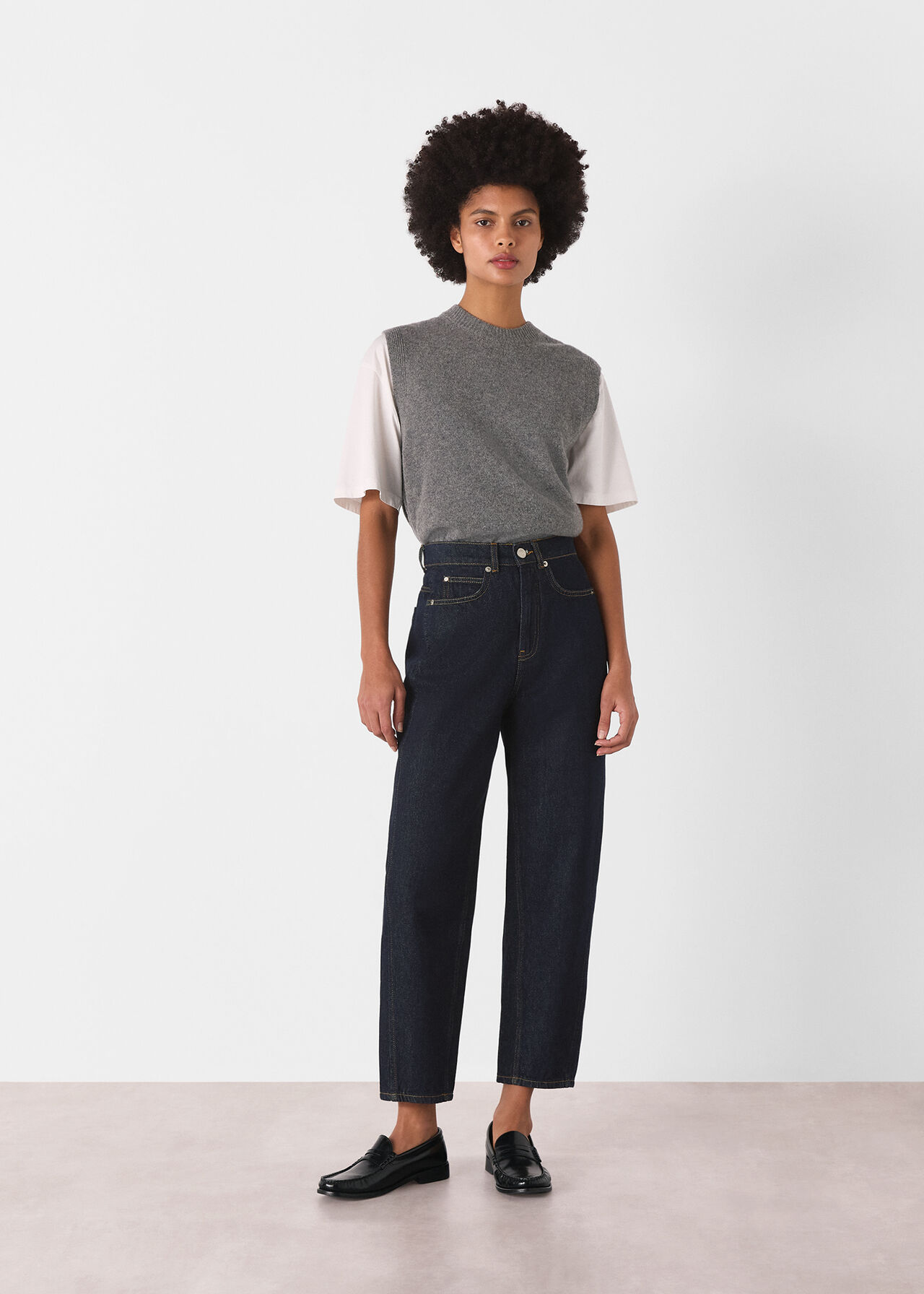 Authentic Barrel Leg Jean Dark Denim