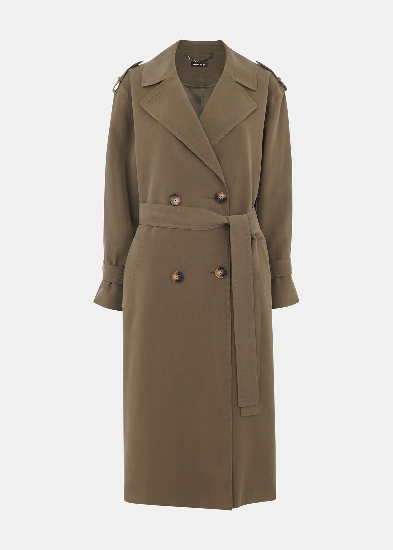 Khaki Riley Trench Coat WHISTLES