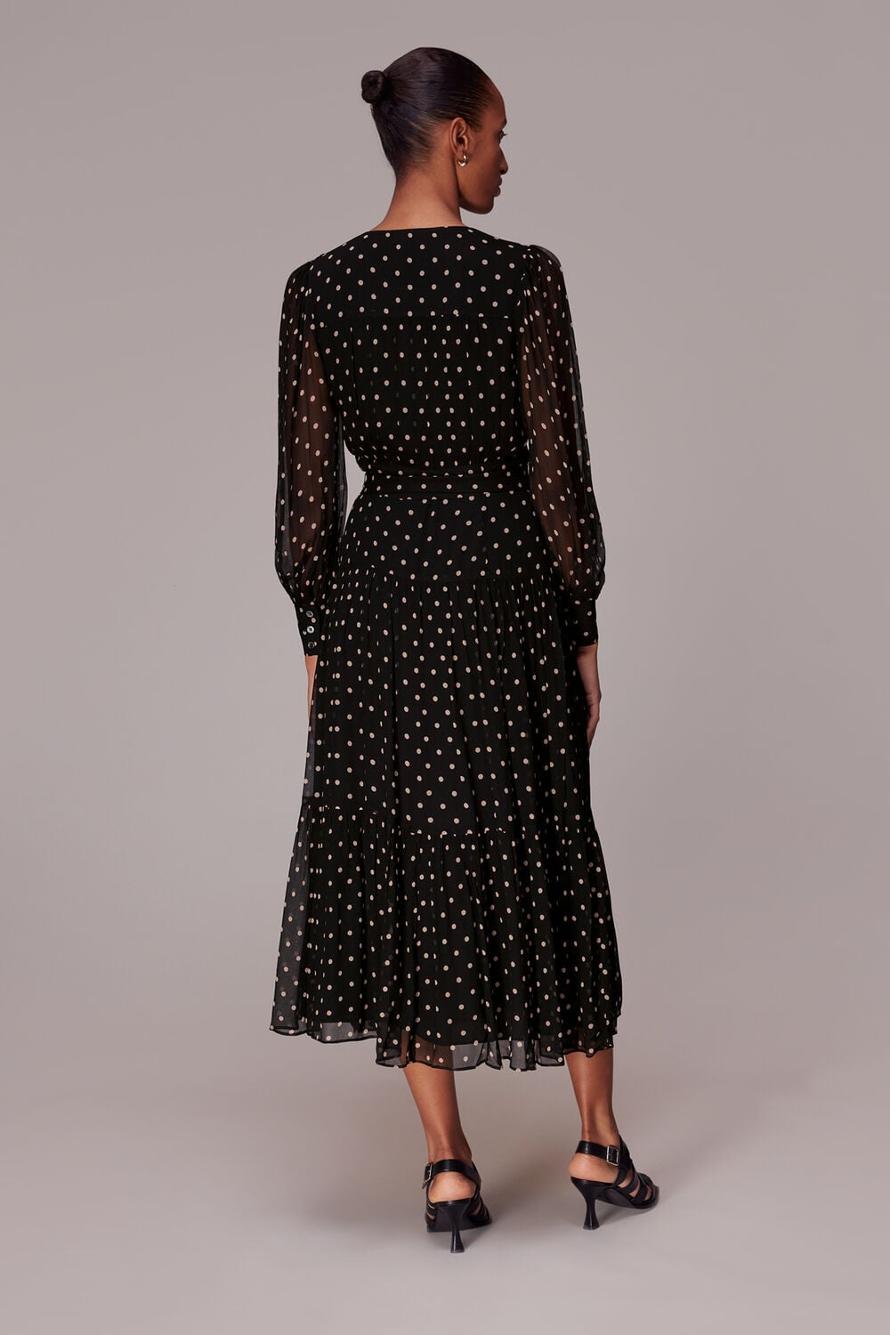 Spot Textured Midi Dress