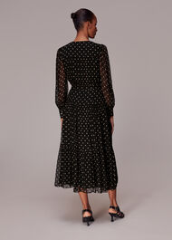 Spot Textured Midi Dress