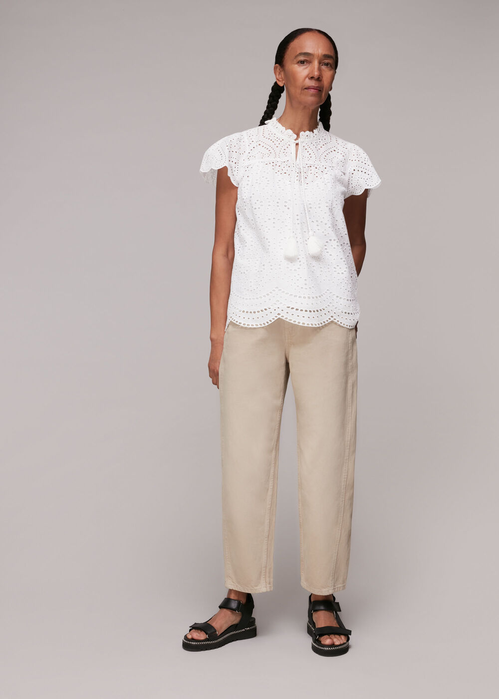 Bonnie Broderie Blouse White