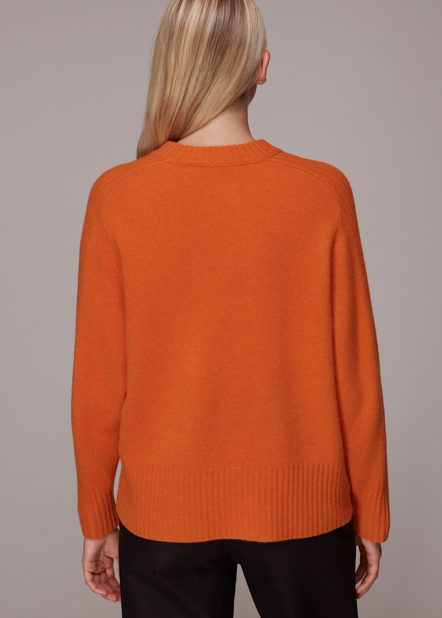 Orange Boyfriend Wool Sweater WHISTLES