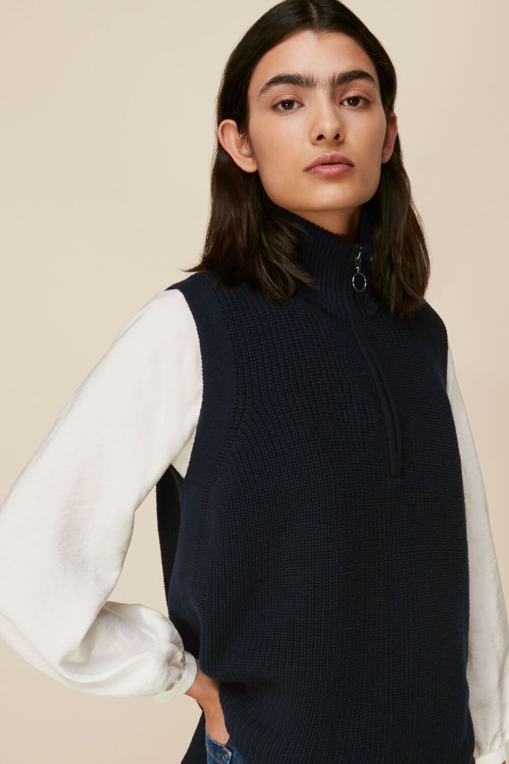 Half Zip Knitted Tank