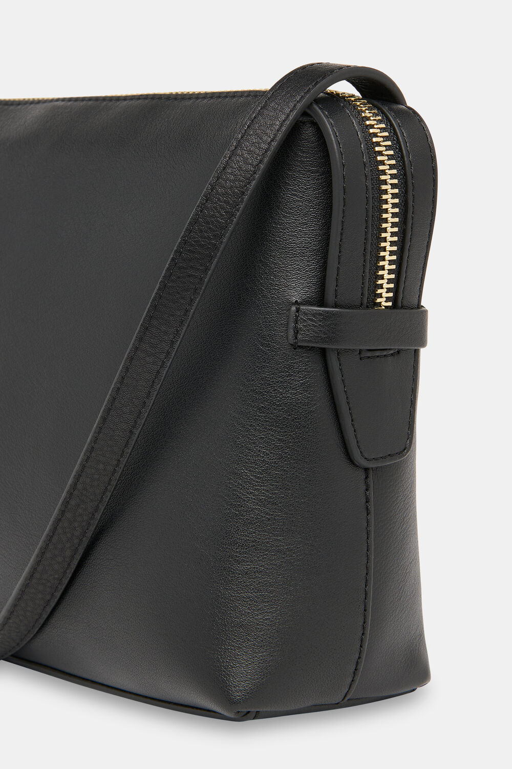 Black Kaia Zip Top Crossbody Bag