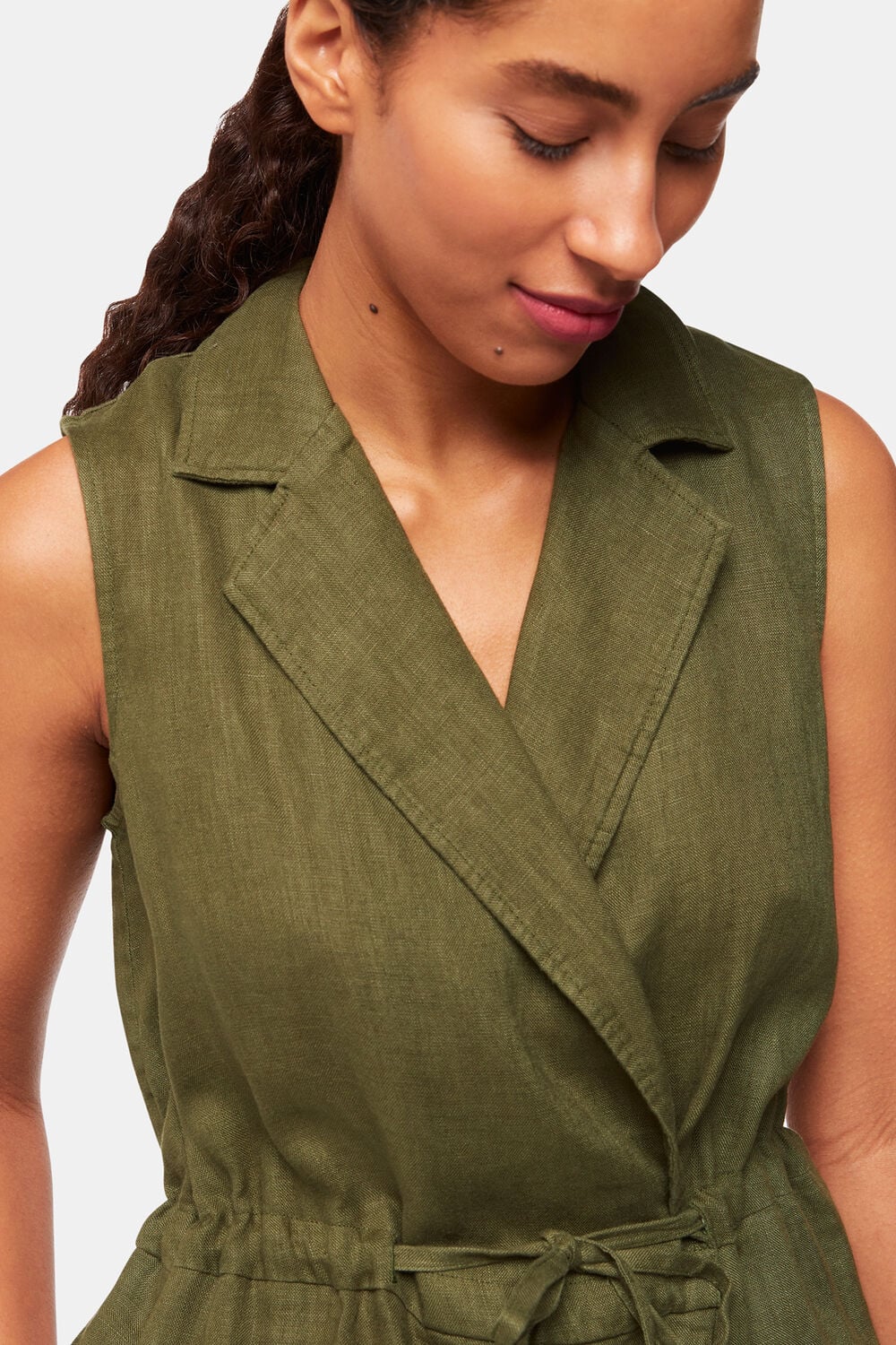 Bella Linen Wrap Jumpsuit