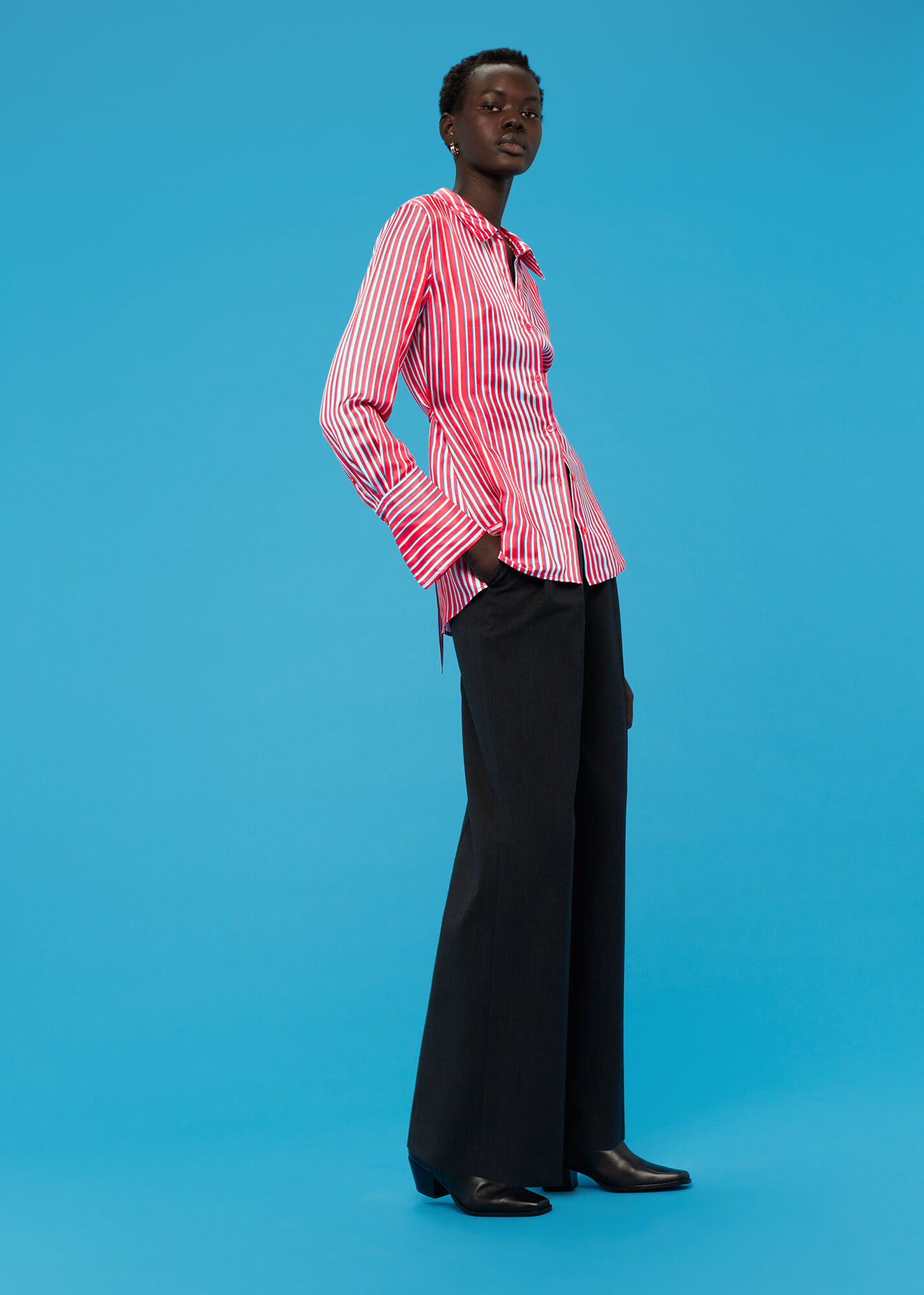 K☆TODAYFUL  Multistripe Silk Shirts Multicolour Tangle Stripe Silk Mix Shirt | WHISTLES | Whistles US |