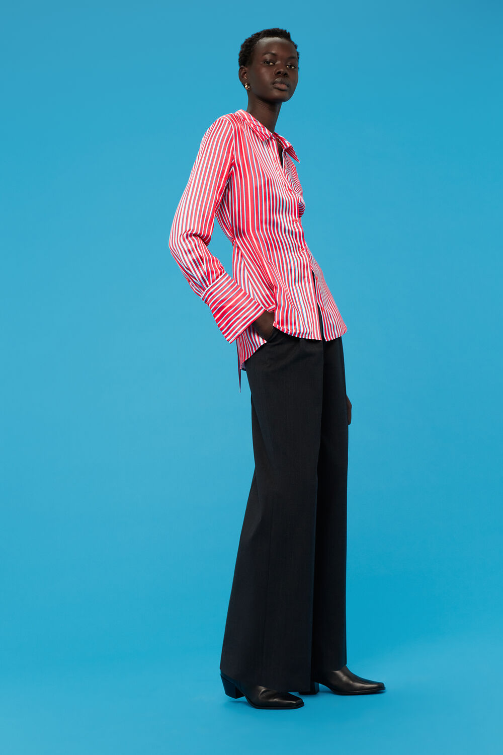 Tangle Stripe Silk Mix Shirt