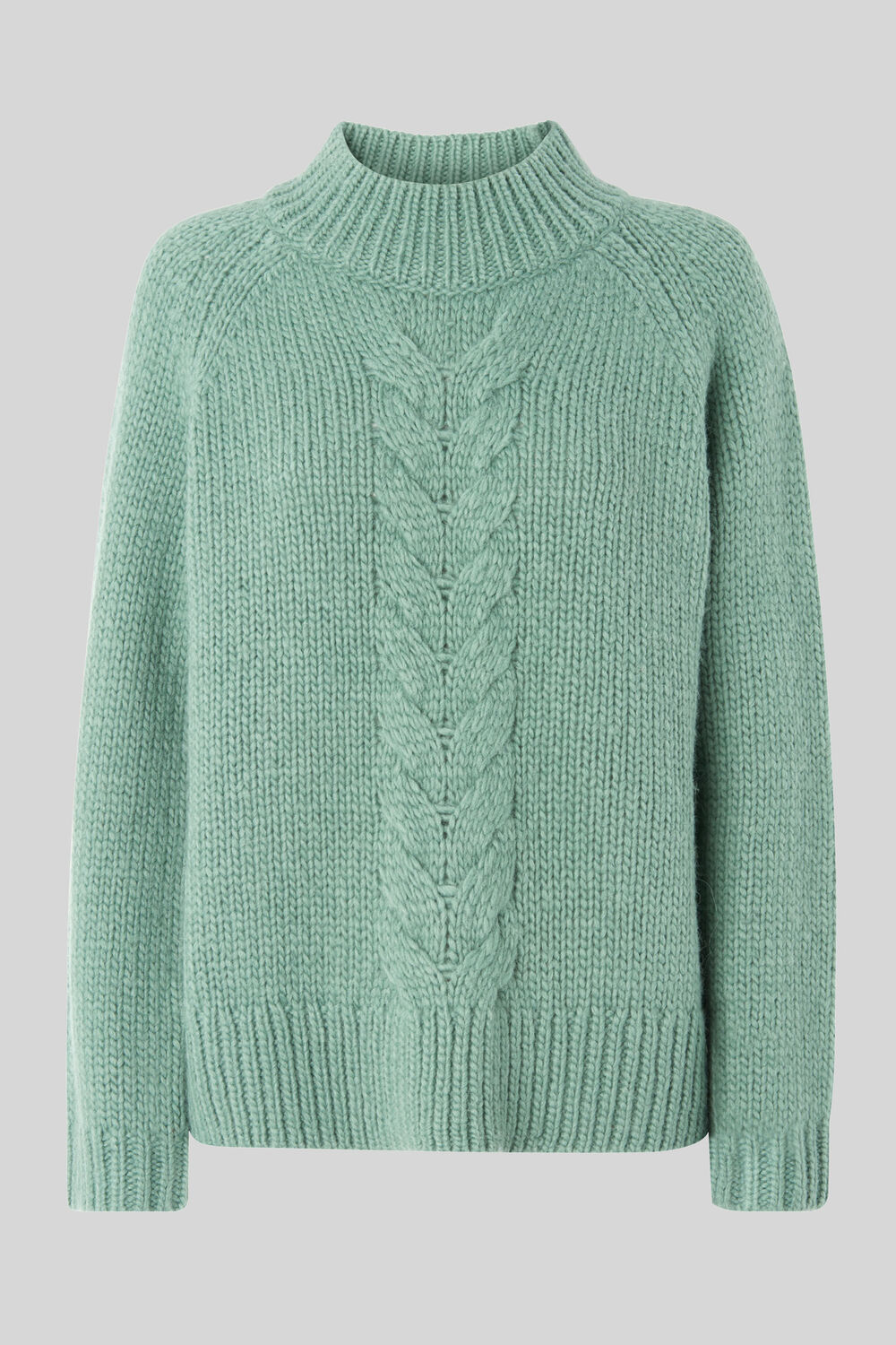 Oversized Cable Alpaca Sweater Pale Green