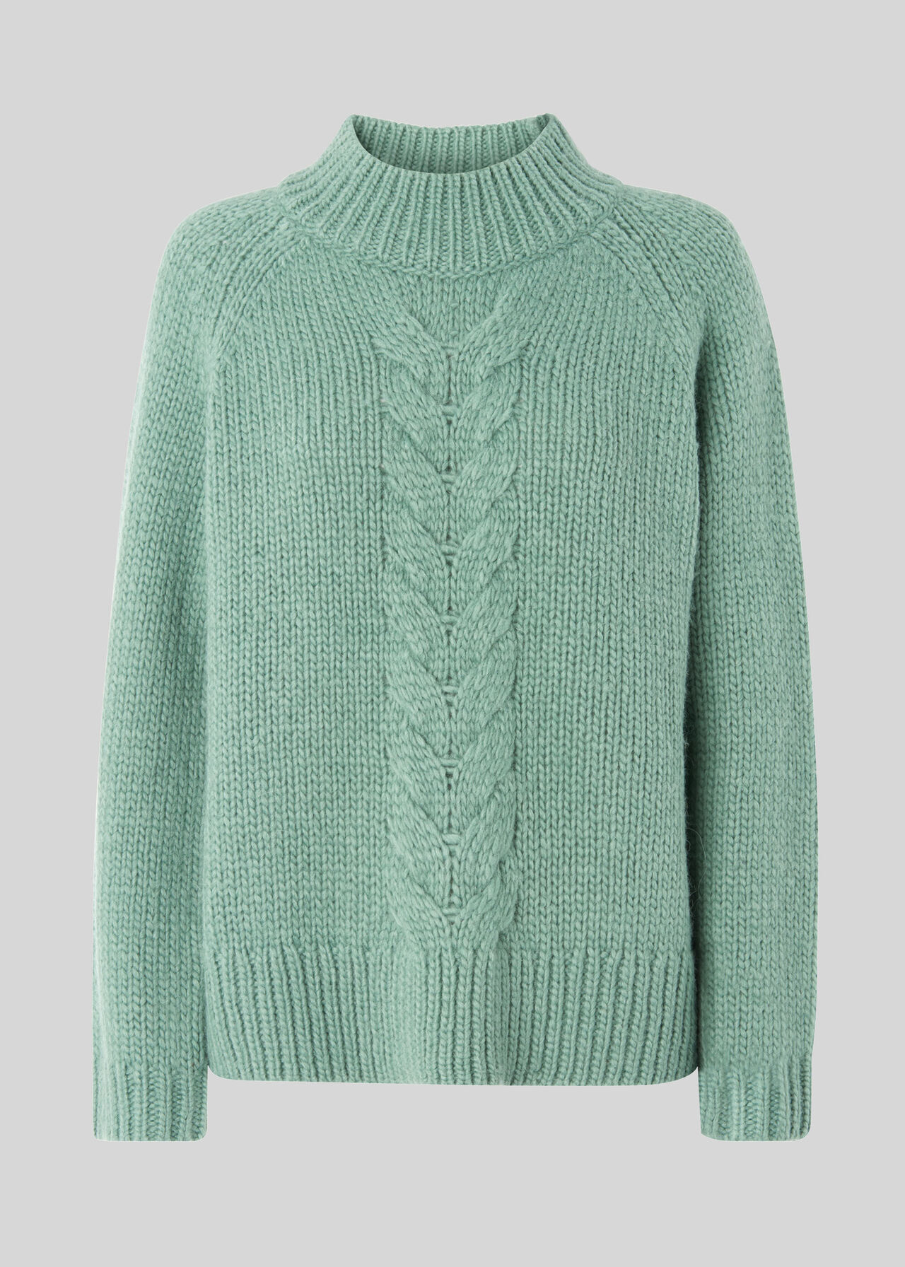 Oversized Cable Alpaca Sweater Pale Green
