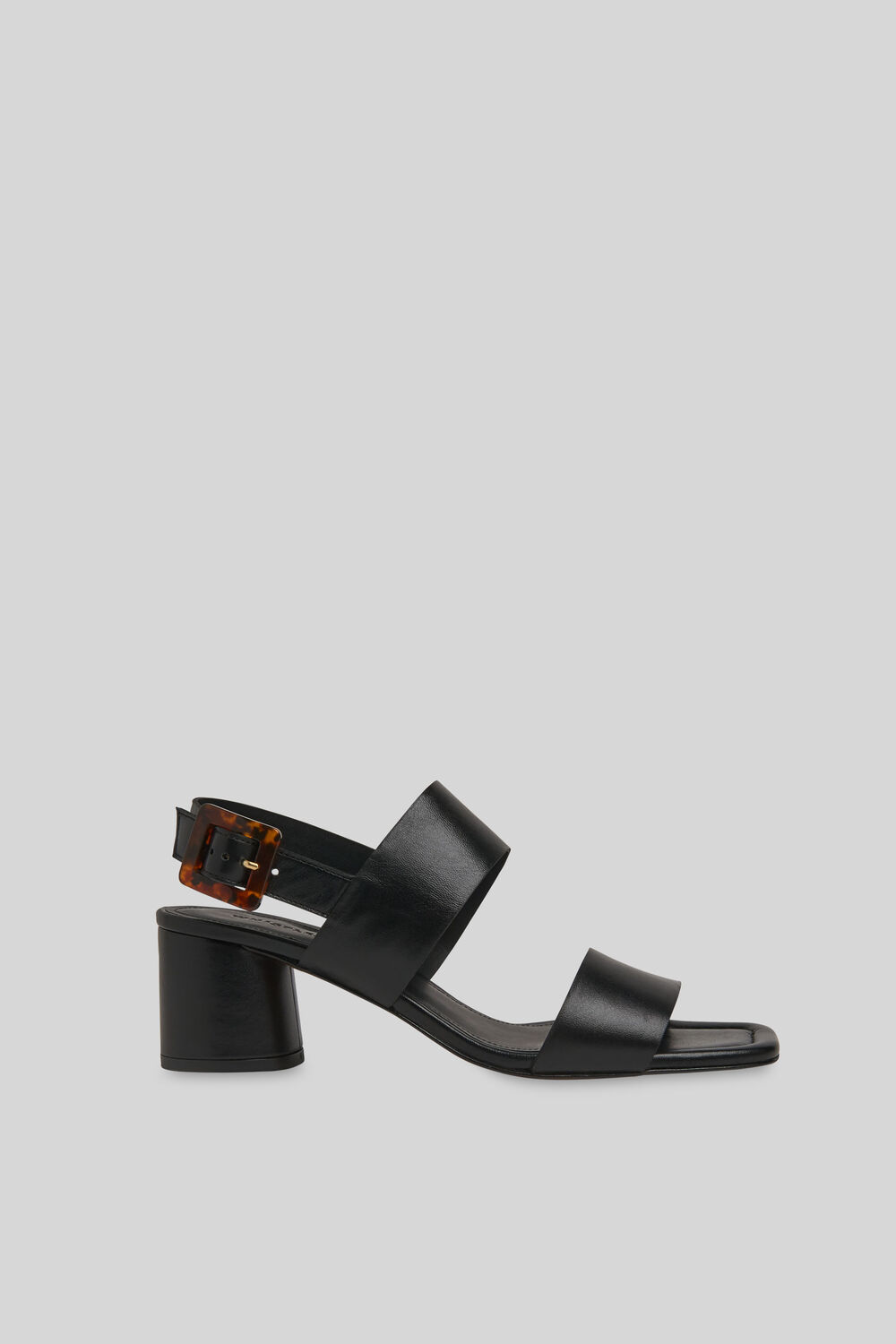 Avery Tort Buckle Sandal Black