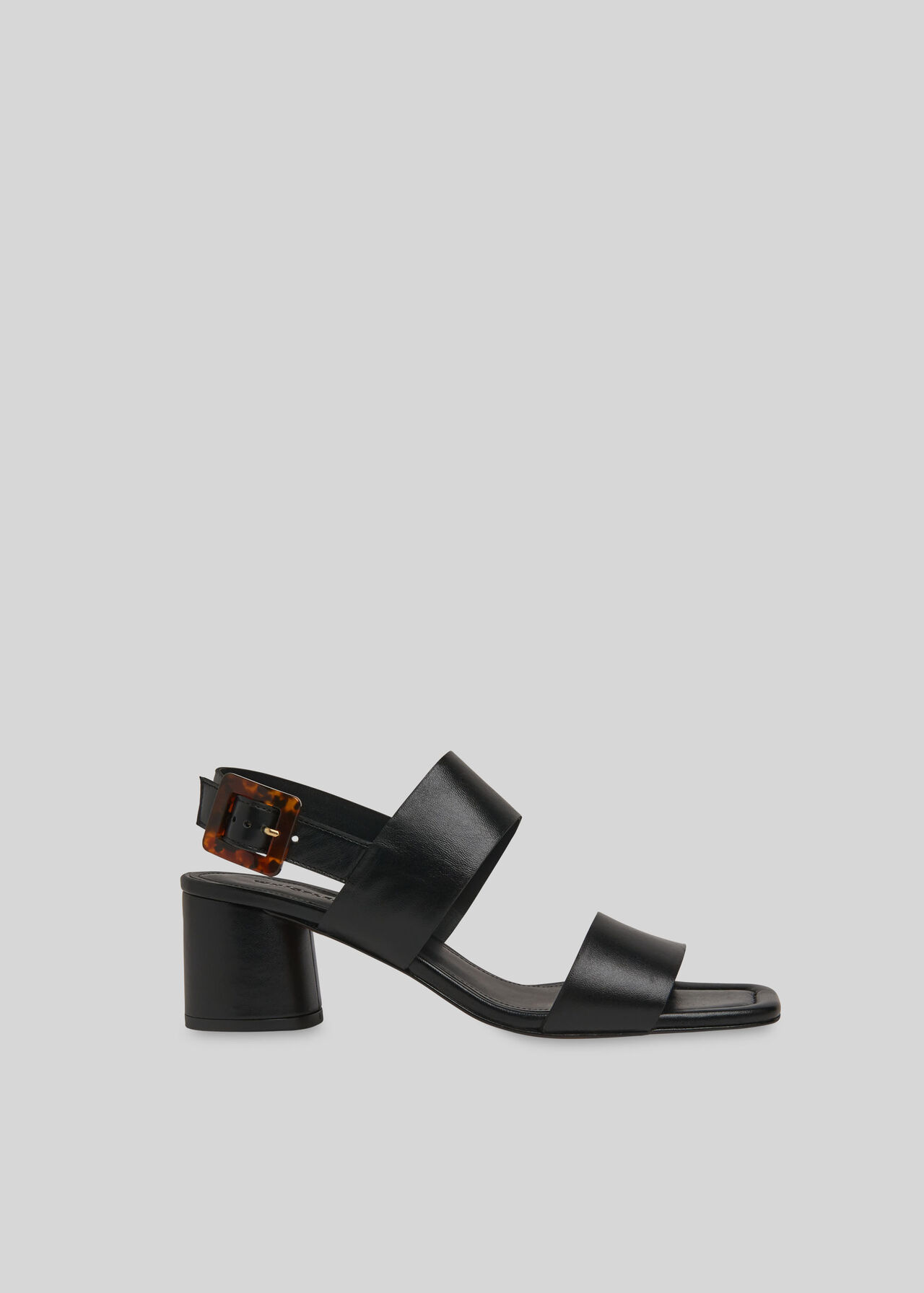 Avery Tort Buckle Sandal Black