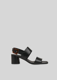 Avery Tort Buckle Sandal Black