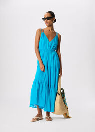 Cotton Maxi V Neck Sundress