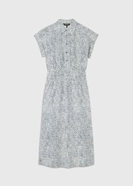 Flecked Animal Collared Dress