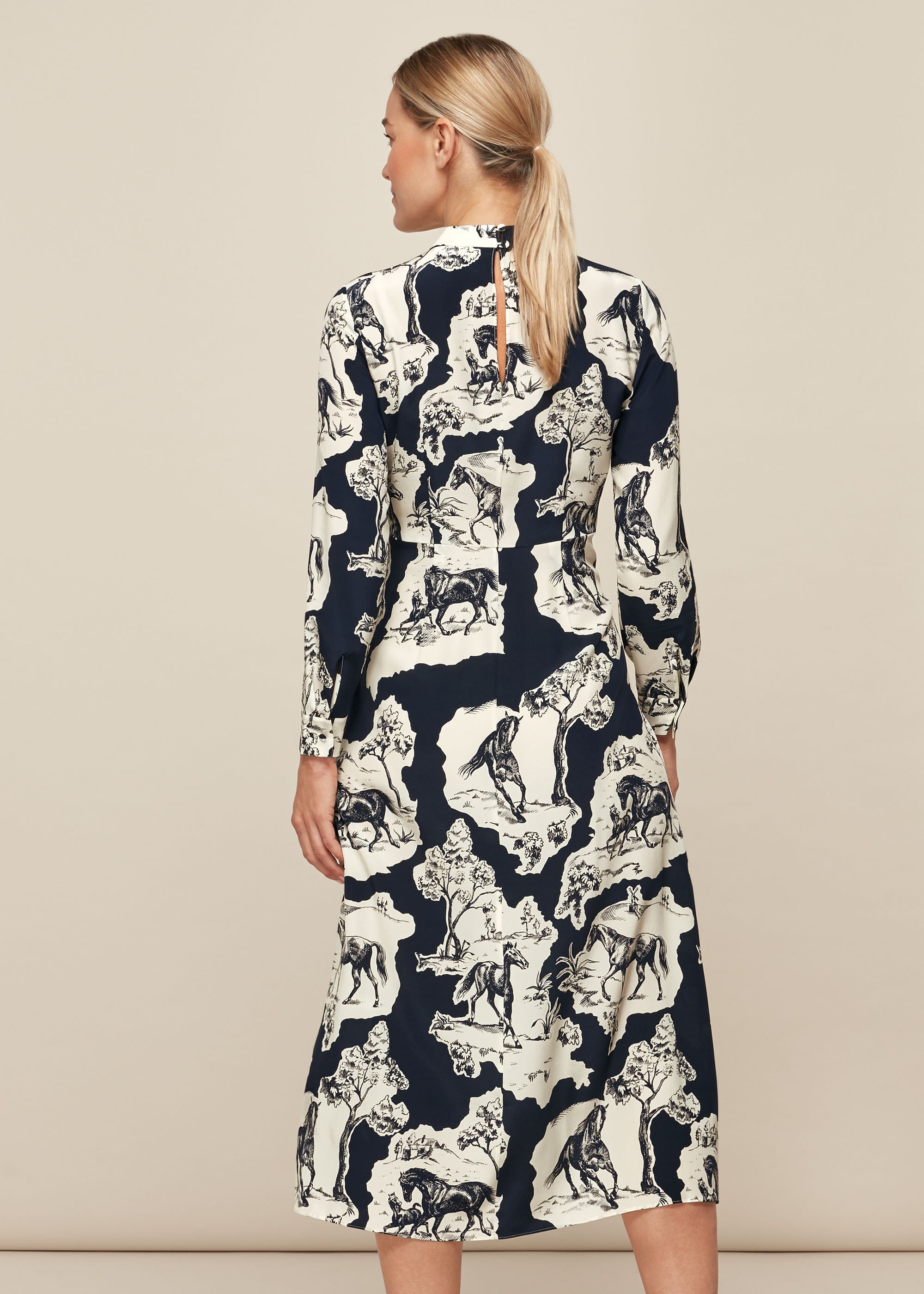 Whistles blue silk sales dress