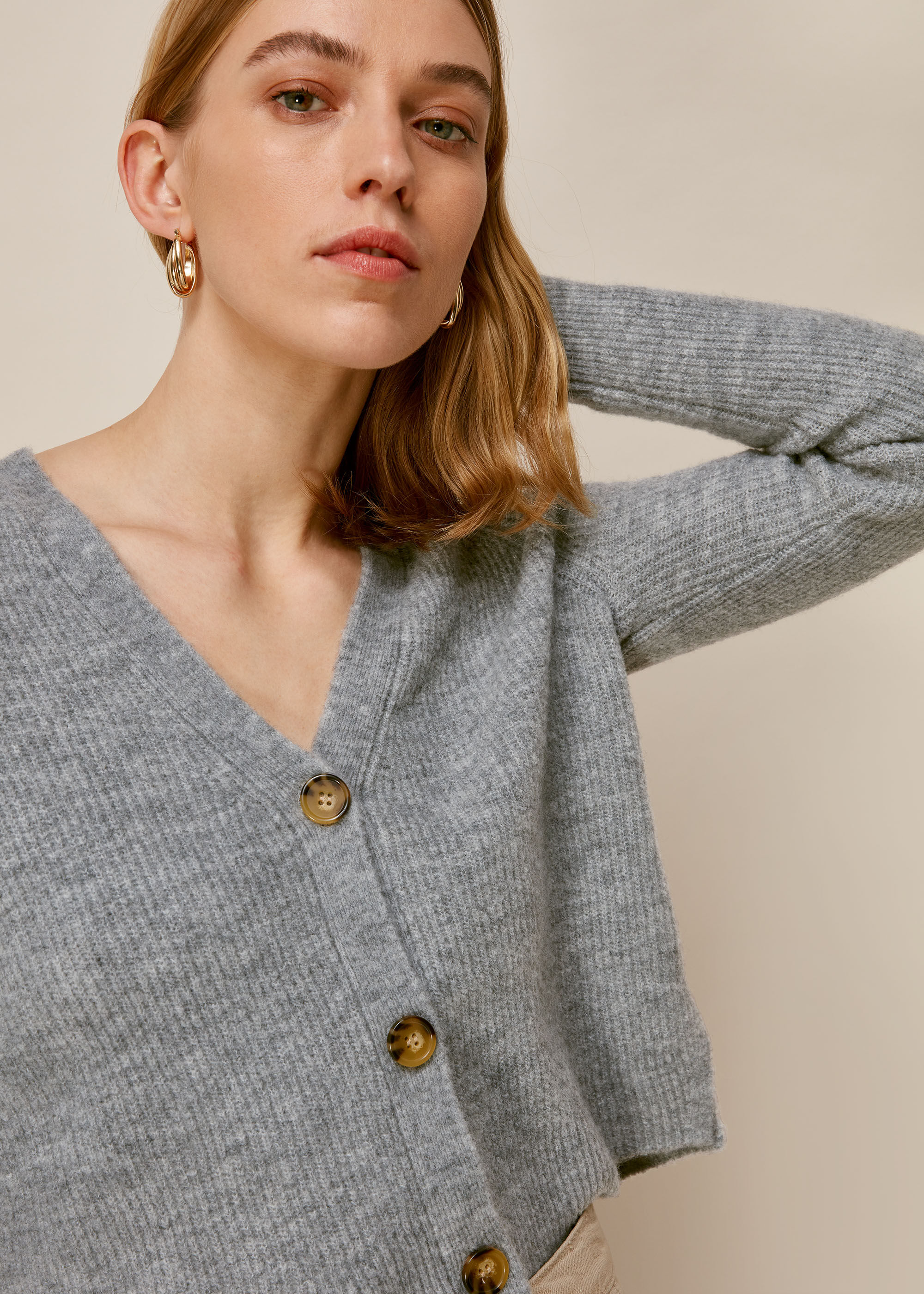 whistles grey cardigan