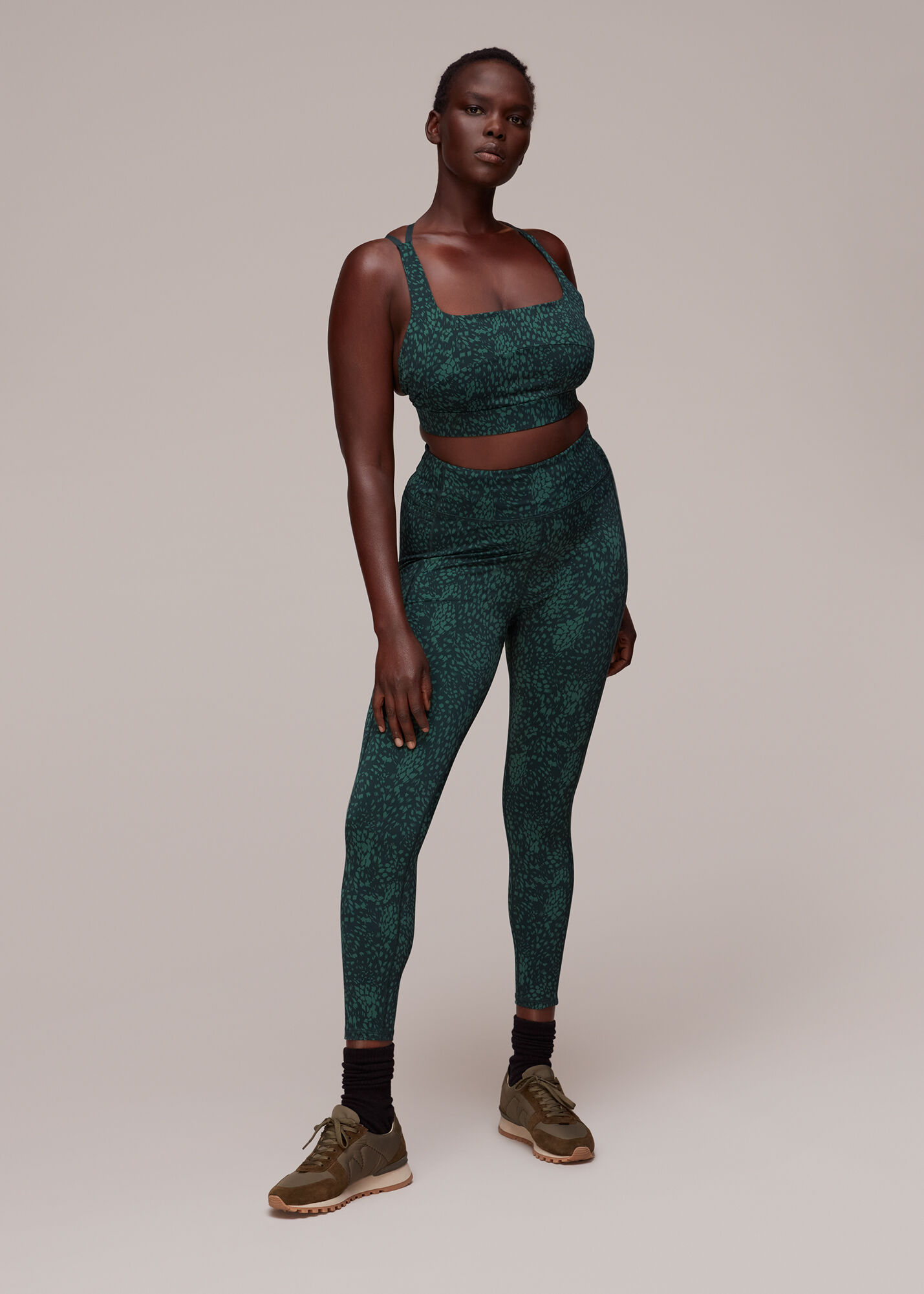 Green Multi Animal Print Sports Legging WHISTLES Whistles UK