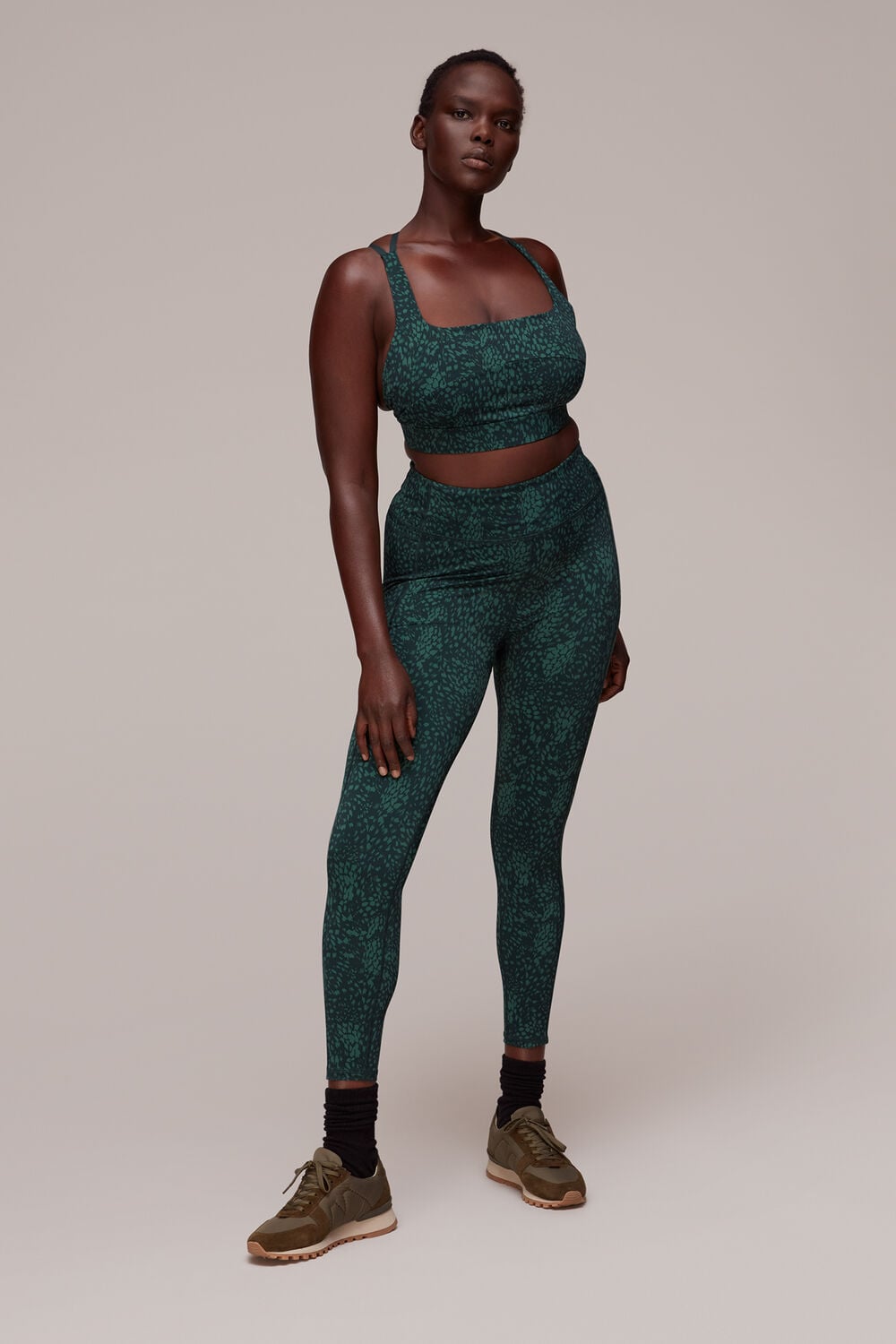 Green Animal Print Sports Legging