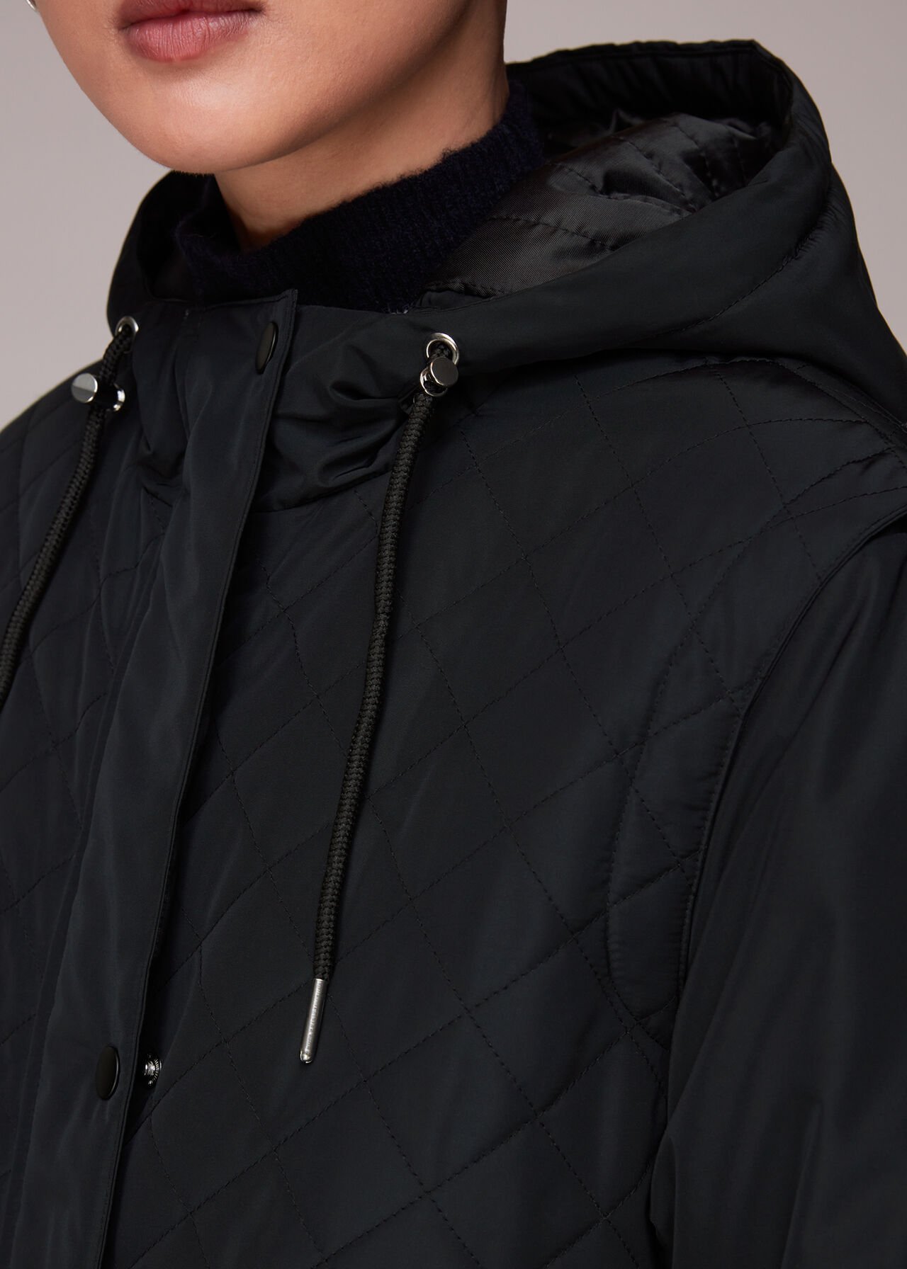 Black Nora Hooded Quilted Parka | WHISTLES