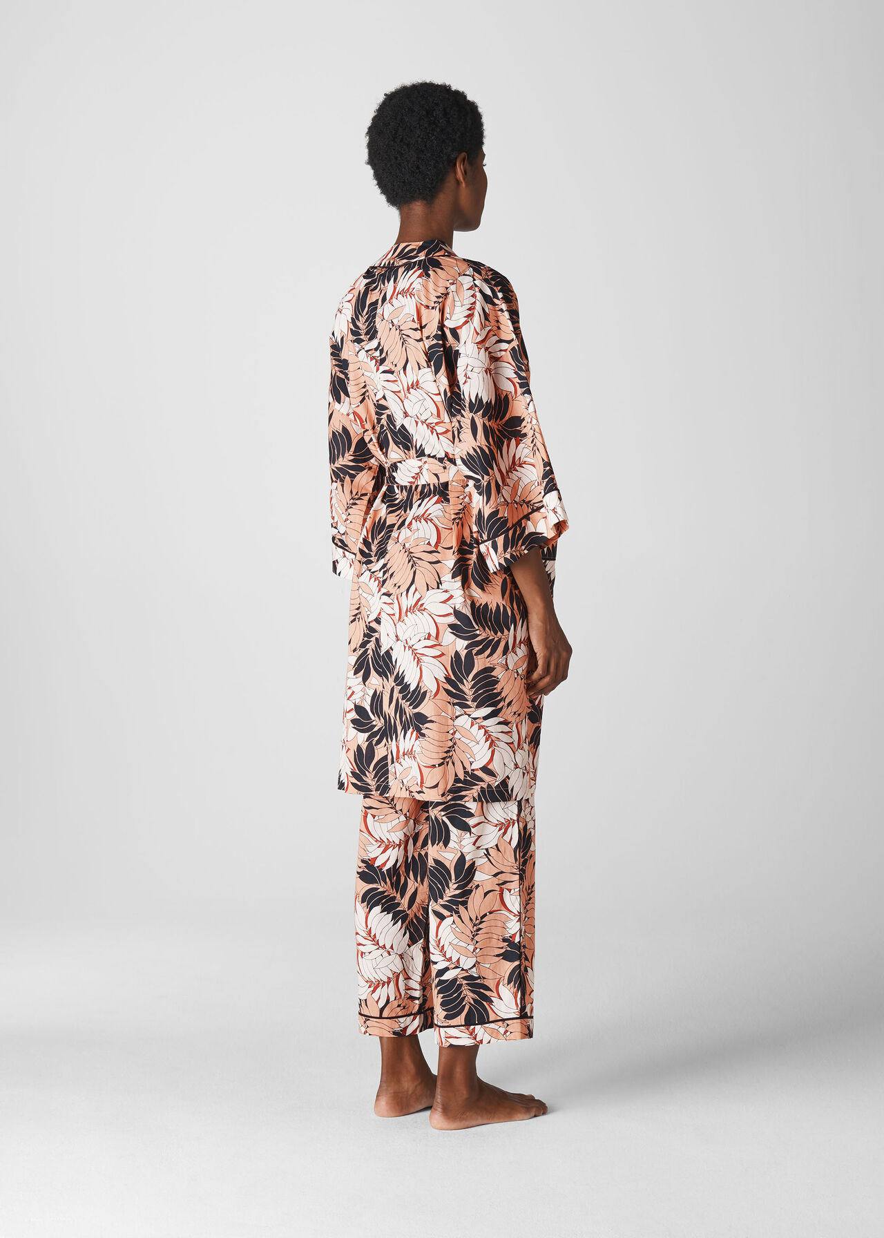 Fern Print Dressing Gown Pink/Multi