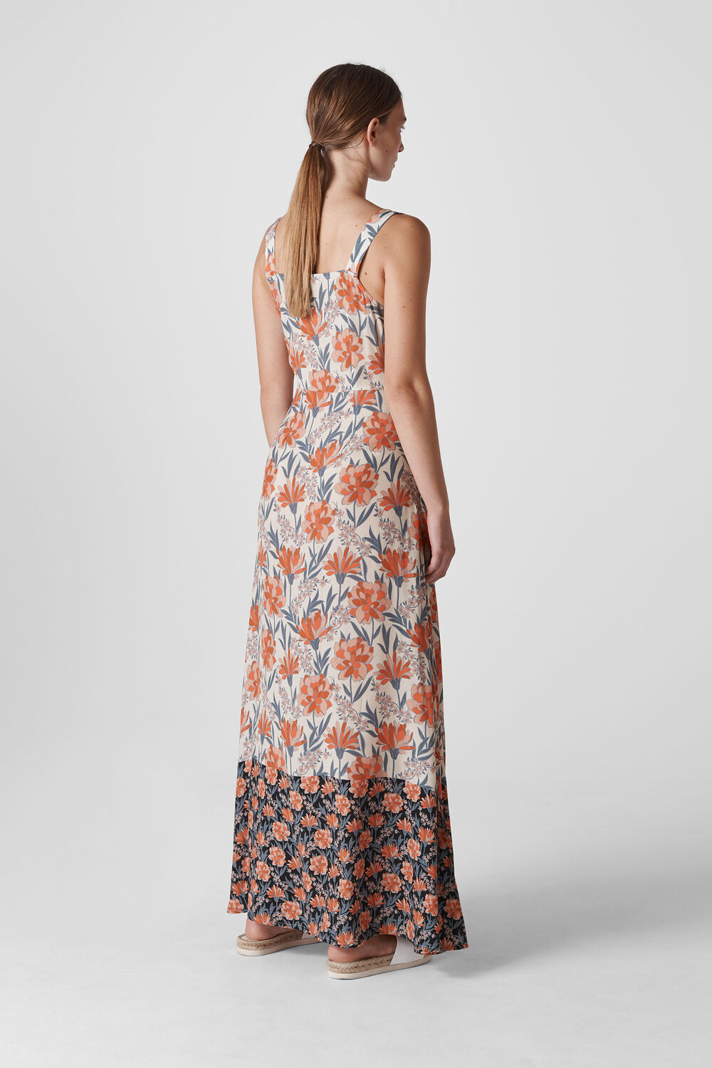 Floral border Print Maxi Dress Multicolour