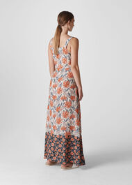 Floral border Print Maxi Dress Multicolour