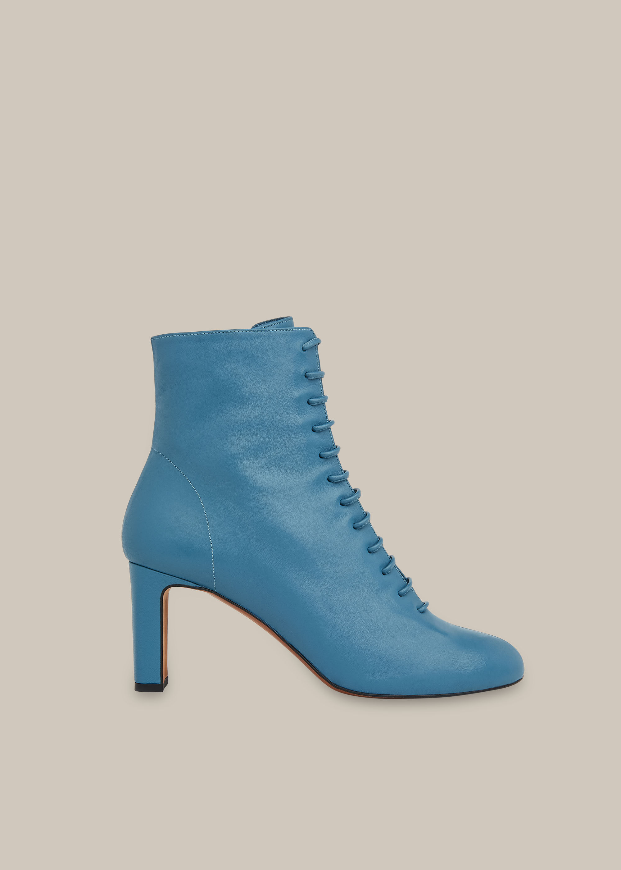 Blue lace up boots sales