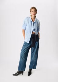 Scarf Stripe Cotton Shirt