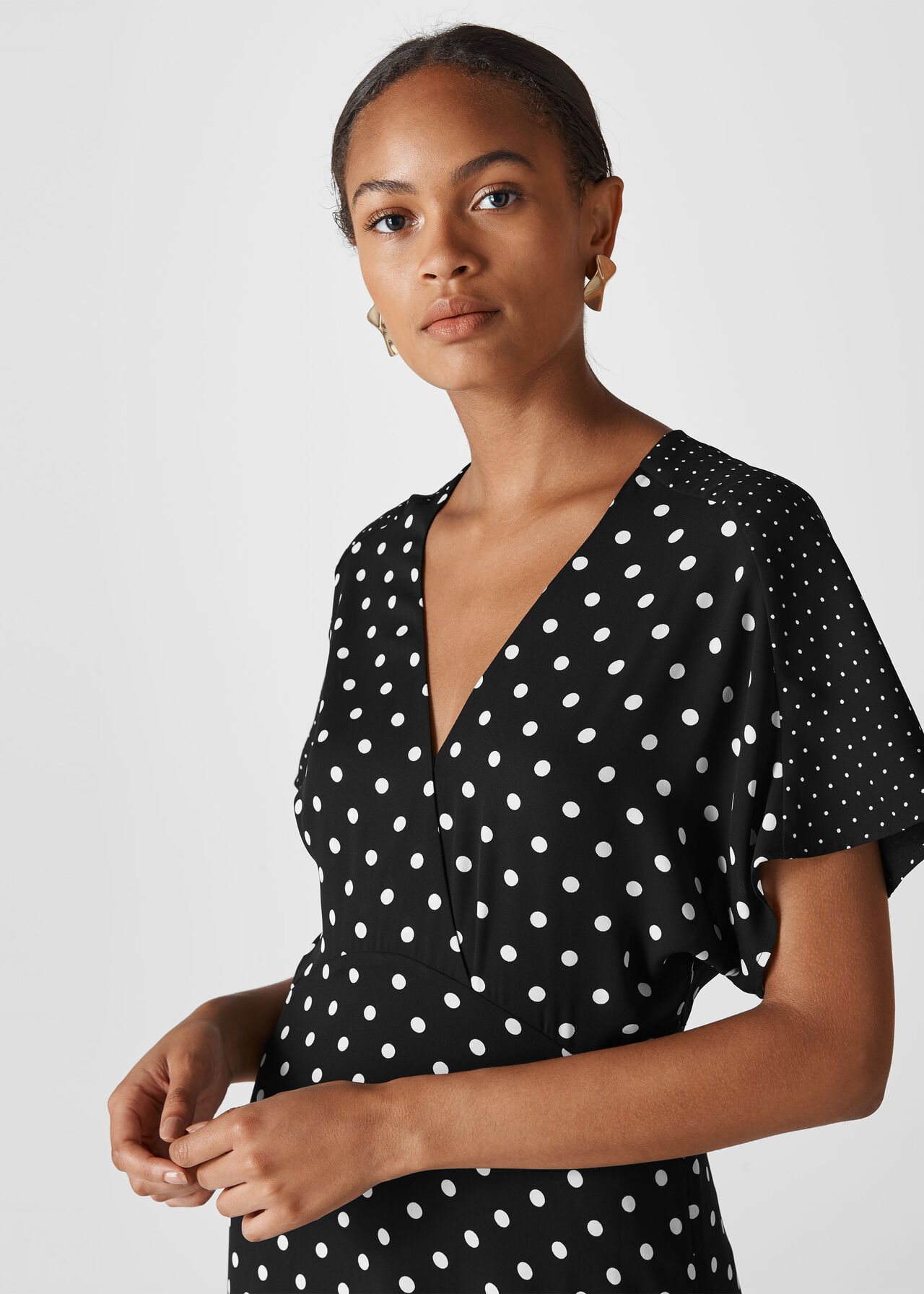 Enise Multi Spot Dress Black/White