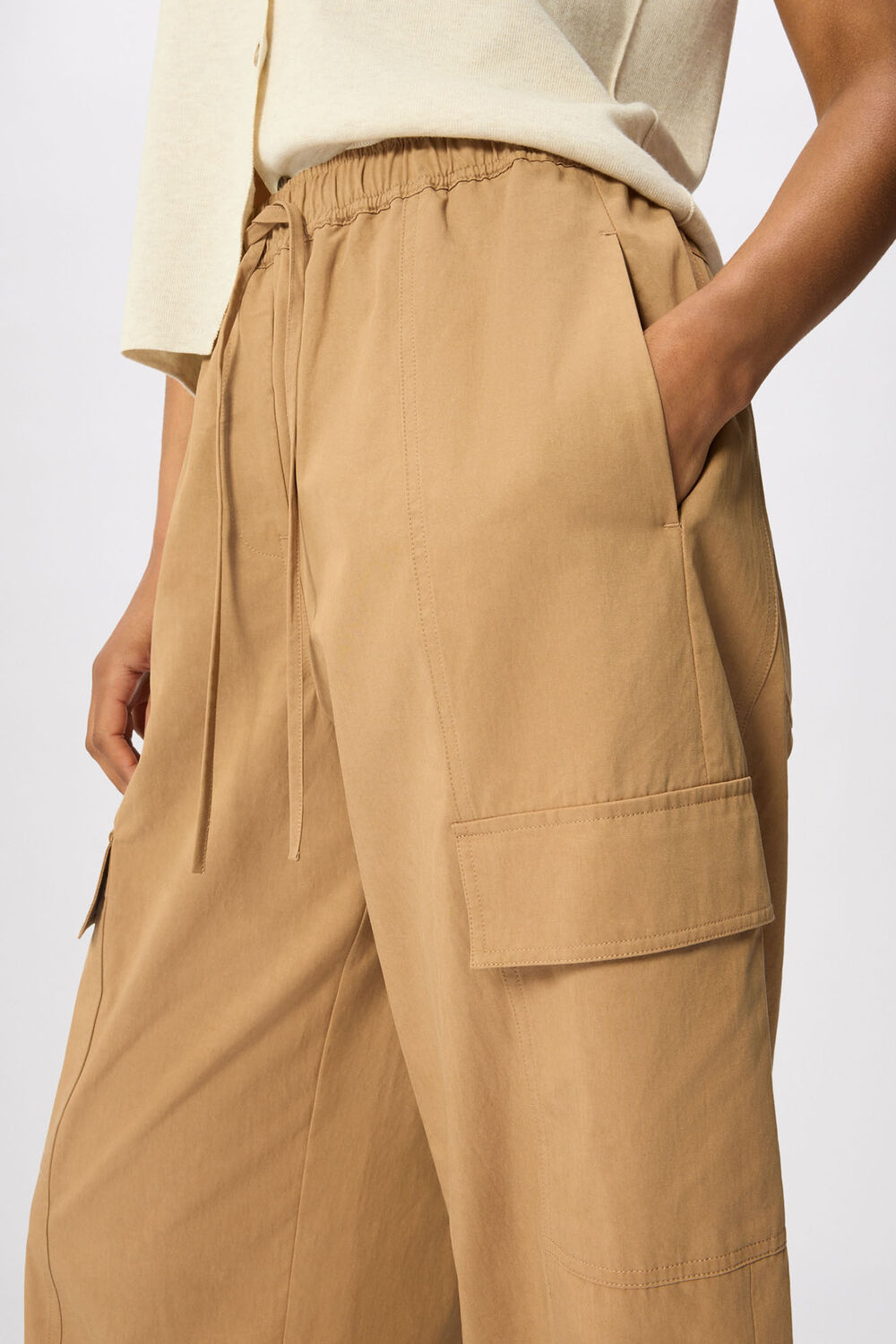 Neutral Utility Cotton Barrel Trouser