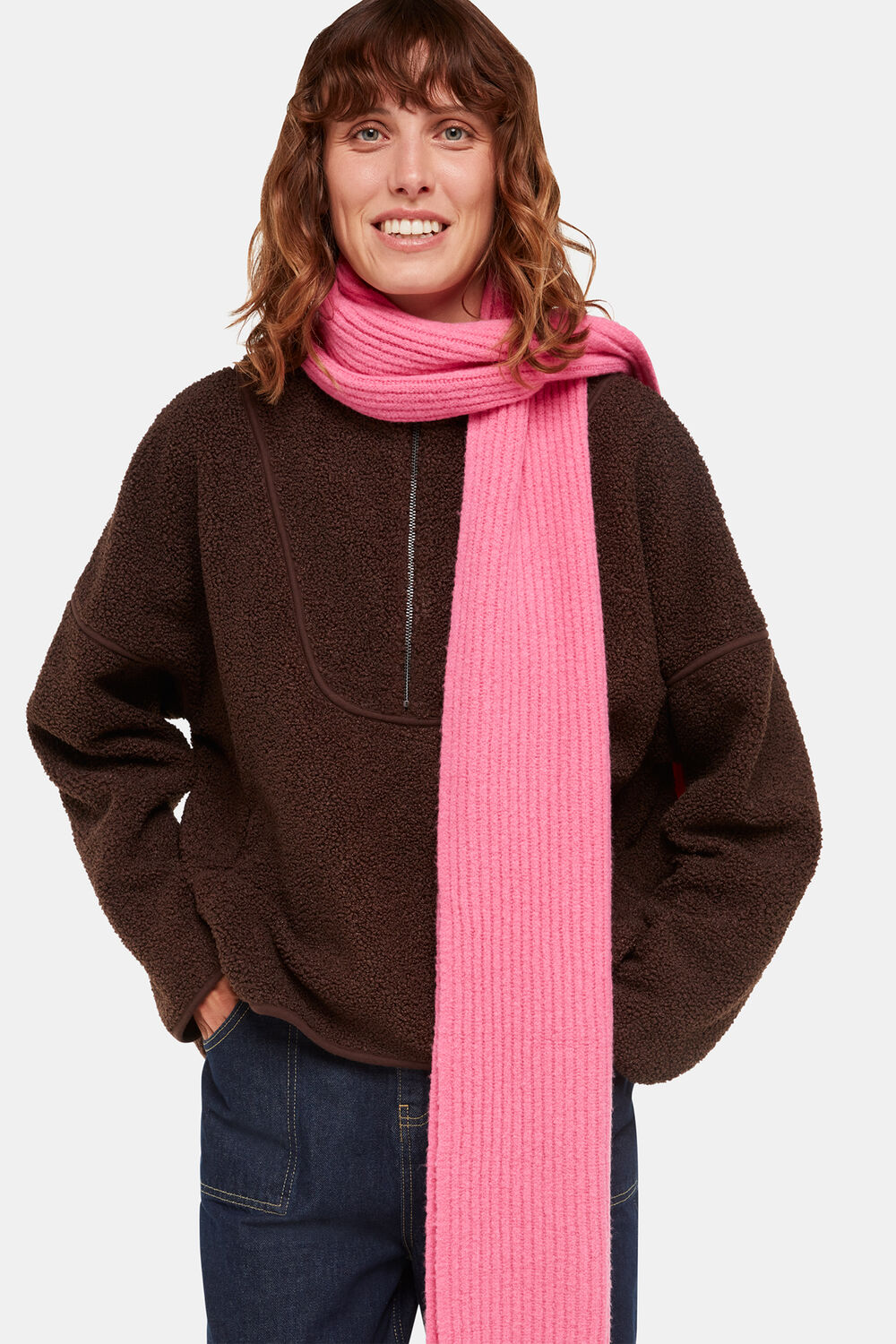 Wool Mix Rib Scarf