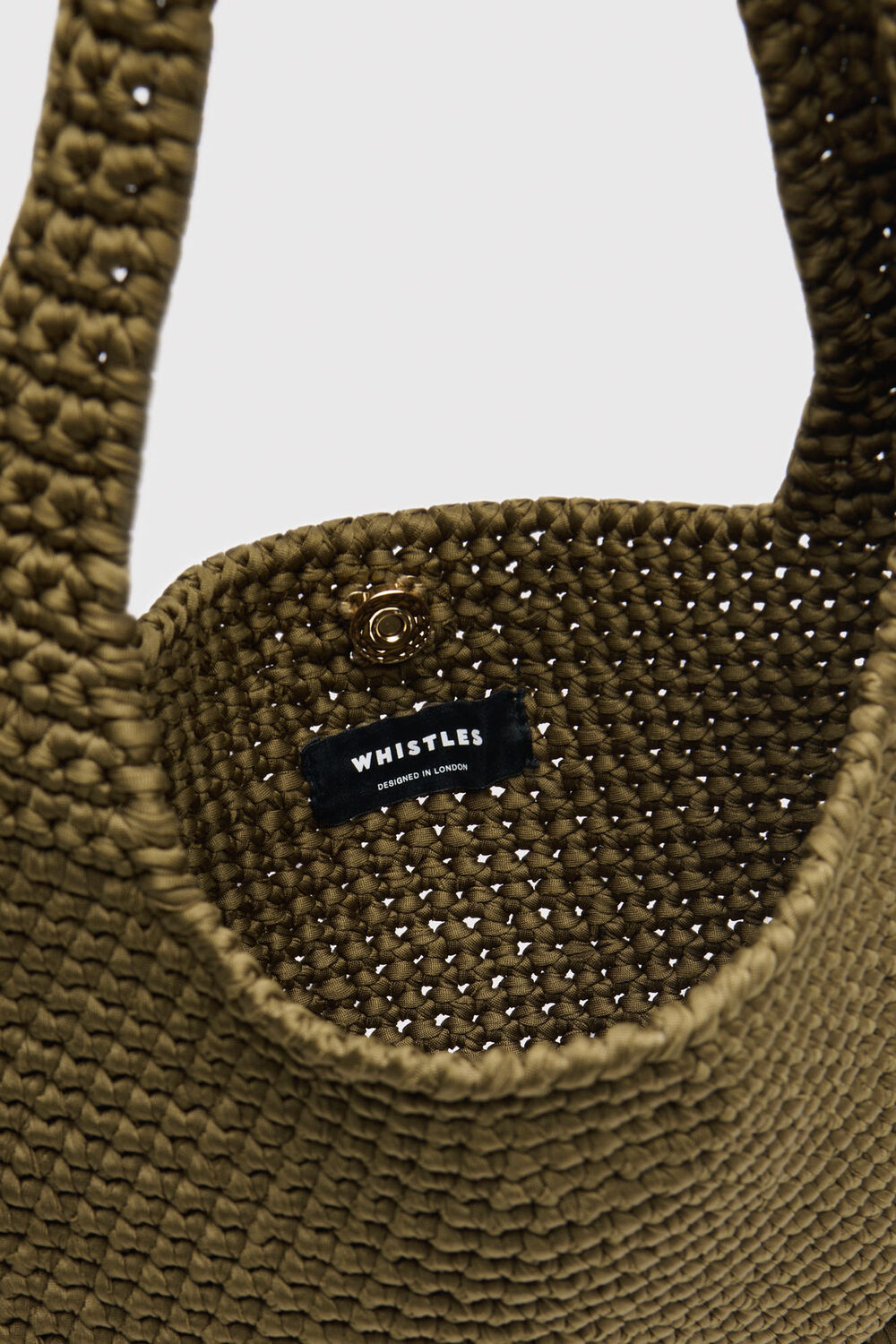 Khaki Adaline Fringe Crochet Bag