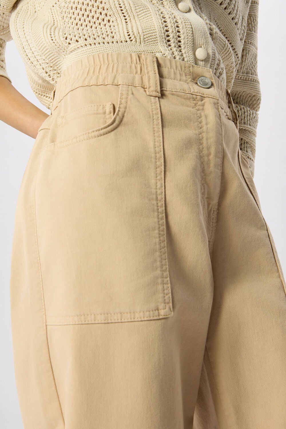 Neutral Petite Tessa Casual Trouser