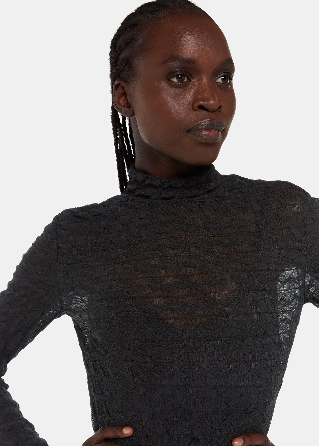 Textured Long Sleeve Dress