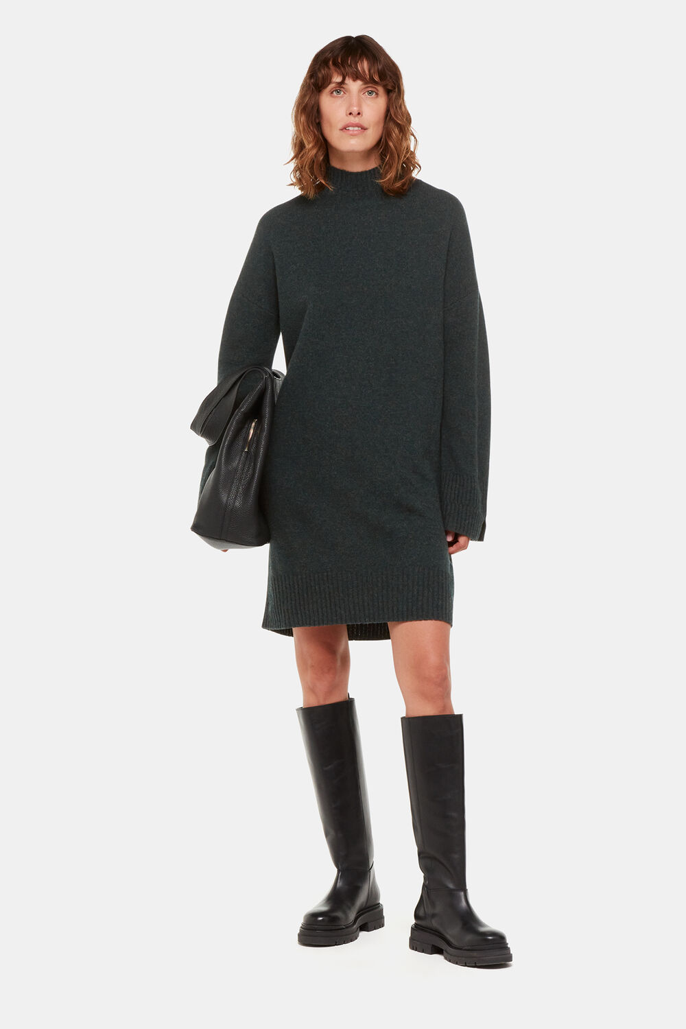Forest Green Amelia Wool Knitted Dress