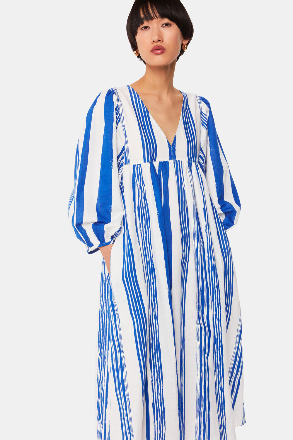 Blue Painted Stripe Gloria Dress